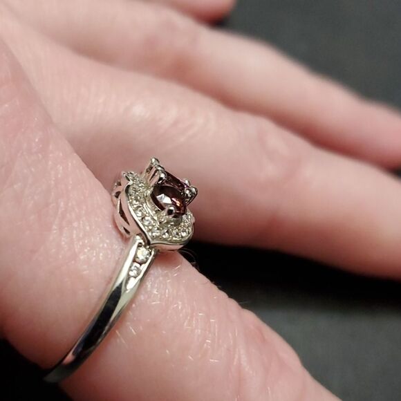 Sterling silver sparkly rhinestone ring size 7 - Picture 3 of 13